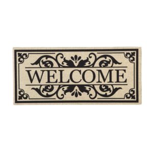 evergreen sassafras welcome interchangeable entrance doormat | indoor and outdoor | 22-inches x 10-inches | non-slip backing | all-season | low profile | home décor
