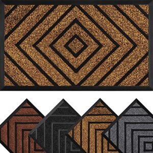 ubdyo - durable outdoor - front door mat - 30''x18'' - welcome mats outdoor - outdoor mat - entryway mat - brown (1-pack)