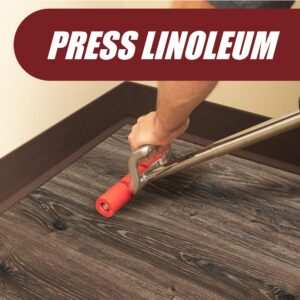 Extendable Heavy Duty Floor and Wall Roller for Laminate, LVP, Veneer, Linoleum, Carpet, Tile and Wall Coverings 7-1/2 Wide with a 17 inch Handle That Extends to 27 inches