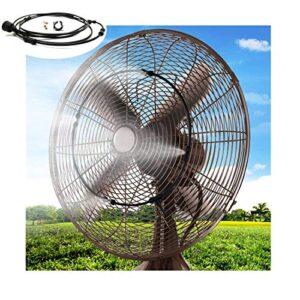 Hylaea Fan Misting Cooling System, Outdoor 1/4'' Fan Mist Kit for a Cool Patio 10FT (3M) Misting Line + 4 Brass Misting Nozzles + a Faucet Adapter for Any Outdoor Fan