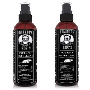 grandpa gus's potent mouse repellent spray, peppermint & cinnamon oil formula, repels mice & rats from nesting, chewing in homes/rv, boat/car, storage & wiring, 8 oz (2 bottles)