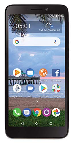 Simple Mobile TCL A1 4G LTE Prepaid Smartphone (Locked) - Black - 16GB - Sim Card Included - GSM