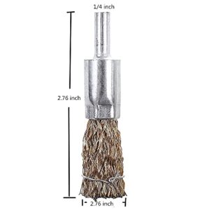 15 Pack Brass Coated Wire Brush Wheel & Cup Brush Set with 1/4-Inch Shank, Rocaris 3 Sizes Coated Wire Drill Brush Set Perfect For Removal of Rust/Corrosion/Paint