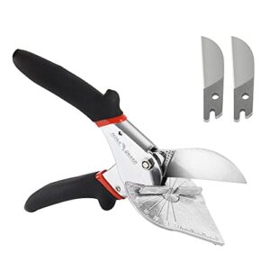 flora guard miter shears - multifunctional trunking shears for angular cutting of moulding and trim, hand tools, including 2 spare blades