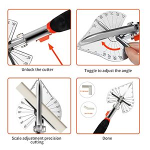 FLORA GUARD Miter Shears - Multifunctional Trunking Shears for Angular Cutting of Moulding and Trim, Hand Tools, Including 2 Spare Blades