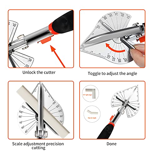 FLORA GUARD Miter Shears - Multifunctional Trunking Shears for Angular Cutting of Moulding and Trim, Hand Tools, Including 2 Spare Blades