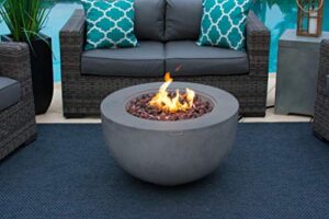 akoya outdoor essentials 30" fiber concrete outdoor propane gas fire pit table bowl in gray