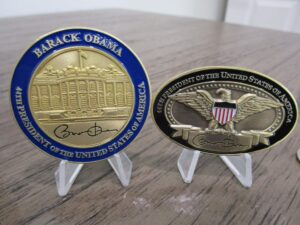 set of 2 barack obama 44th president of the united states challenge coins