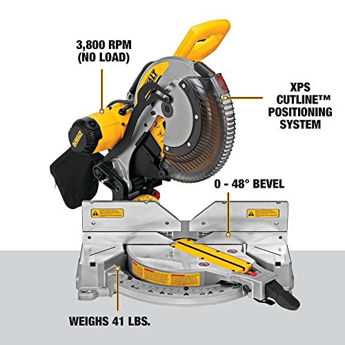 DEWALT Miter Saw, 12-Inch, Double Bevel, Compound, XPS Cutline, 15-Amp (DWS716XPS)