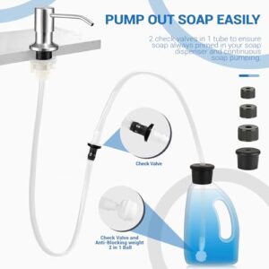 Sink Soap Dispenser Tube Kit, 47” with Upgraded Check Value, Never Fill The Little Bottle Again (White-1pcs)