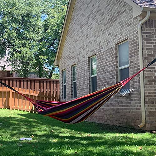 Anyoo Garden Cotton Hammock Comfortable Fabric Hammock with Tree Straps for Hanging Durable Hammock Up to 660lbs Portable Hammock with Travel Bag,Perfect for Camping Outdoor/Indoor Patio Backyard