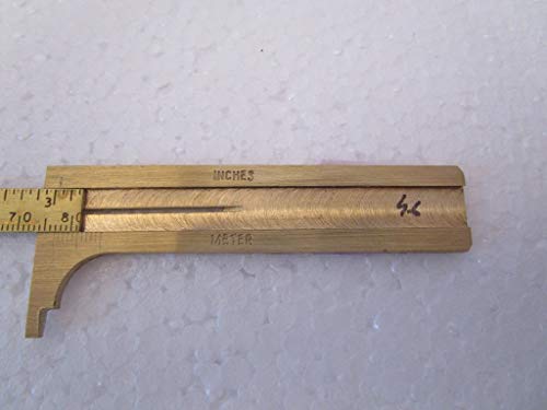 Mini Brass Pocket Ruler Handy Sliding Gauge Brass Vernier Caliper Ruler Measuring Tool Double Scales mm/inch : (80mm)