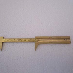 Mini Brass Pocket Ruler Handy Sliding Gauge Brass Vernier Caliper Ruler Measuring Tool Double Scales mm/inch : (80mm)