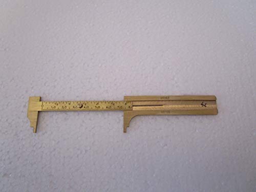 Mini Brass Pocket Ruler Handy Sliding Gauge Brass Vernier Caliper Ruler Measuring Tool Double Scales mm/inch : (80mm)