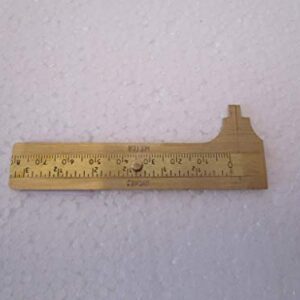 Mini Brass Pocket Ruler Handy Sliding Gauge Brass Vernier Caliper Ruler Measuring Tool Double Scales mm/inch : (80mm)