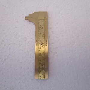 Mini Brass Pocket Ruler Handy Sliding Gauge Brass Vernier Caliper Ruler Measuring Tool Double Scales mm/inch : (80mm)