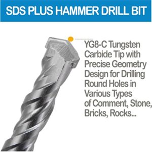 SDS-Plus Rotary Hammer Rock Drill Bit 3Pcs 5/32 in.x 6 in. Carbide Tip Drill Mason Concrete Bricks