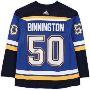 Jordan Binnington St. Louis Blues Autographed Blue Adidas Authentic Jersey with 2019 Stanley Cup Final Patch - Autographed NHL Jerseys