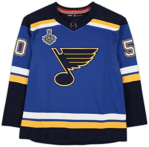 Jordan Binnington St. Louis Blues Autographed Blue Adidas Authentic Jersey with 2019 Stanley Cup Final Patch - Autographed NHL Jerseys