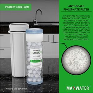 10" 1 Stage Whole House Standard Anti-Scale Water Filter System, Clear Housing w/Phosphate Anti-Scale Water Filter, Good for RV/Well Water/Boiler Water.