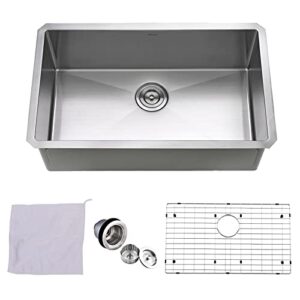 appaso 28-inch single bowl kitchen sink undermount, 16-gauge stainless steel 10-inch deep commercial handmade kitchen sink, undermount kitchen sink 28 inch, hs2818