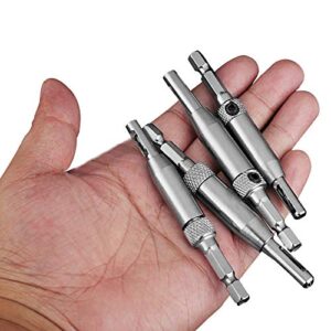 21 pcs Center Drill Bit Set, AFUNTA Self Centering Hinge Tapper Core Hole Puncher 5/64'' 7/64'' 9/64'' 11/64'' 13/64'' 5mm 1/4'' & 1 Pcs Hex Key & 10 Pcs Replacement Drill Bits