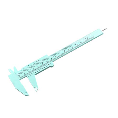 uxcell Vernier Caliper 150mm Mini Double Scale Plastic Ruler Measuring Tool Green Portable Sliding Gauge for Inside Outside Depth