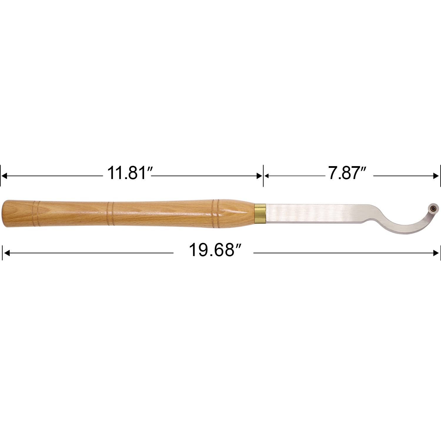 Swan Neck Hollower Carbide Tipped Wood Turning Tools Bended Lathe Chisel Tool Bar with Ci3 12mm Round Carbide Insert Cutter for Wood Hobbyist or DIY or Carpenter，19.68Inches