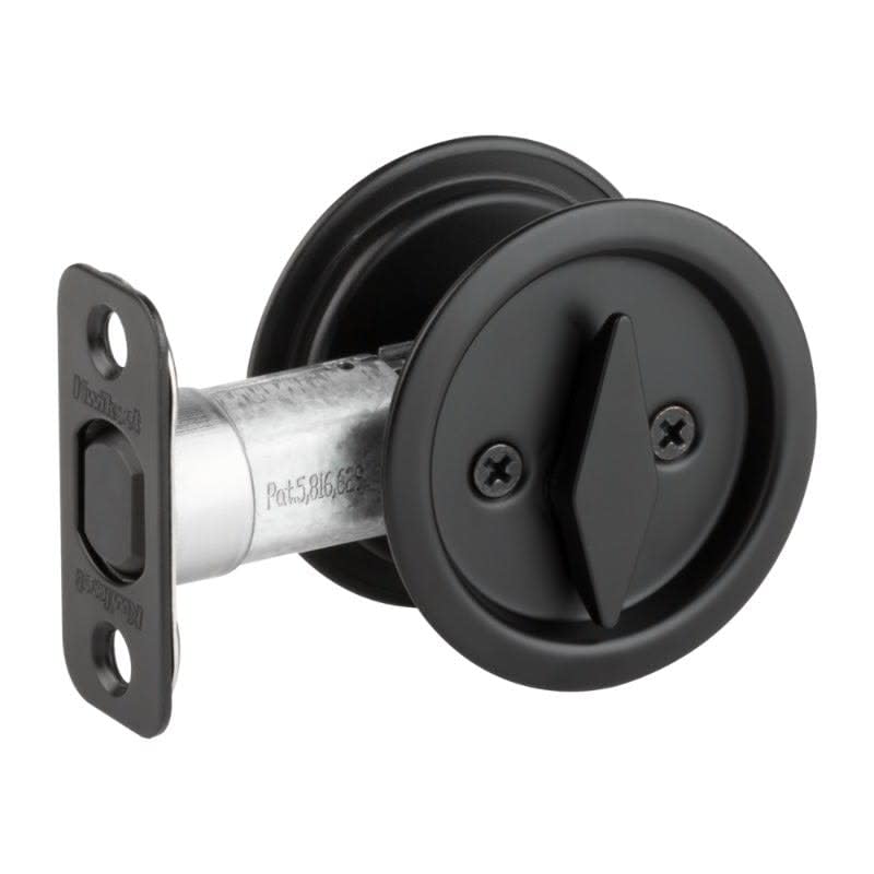 Kwikset 335-514 Privacy Pocket Door Locks, Matte Black