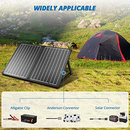 ACOPOWER 100W Portable Solar Panels,100 watt Foldable Solar Panel Suitcase,12 Volt Monocrystalline Solar Panel kit with Waterproof 20A Solar Controller for Camping,Power Supply and Emergency Backup