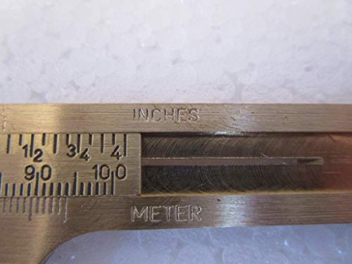 Handy Sliding Gauge Brass Vernier Caliper Ruler Measuring Tool Double Scales mm/inch Mini Brass Pocket Ruler : (100mm)