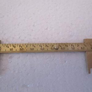 Handy Sliding Gauge Brass Vernier Caliper Ruler Measuring Tool Double Scales mm/inch Mini Brass Pocket Ruler : (100mm)