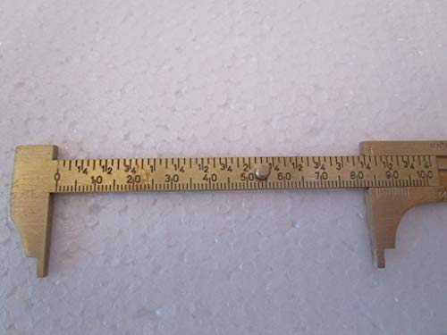 Handy Sliding Gauge Brass Vernier Caliper Ruler Measuring Tool Double Scales mm/inch Mini Brass Pocket Ruler : (100mm)