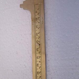 Handy Sliding Gauge Brass Vernier Caliper Ruler Measuring Tool Double Scales mm/inch Mini Brass Pocket Ruler : (100mm)