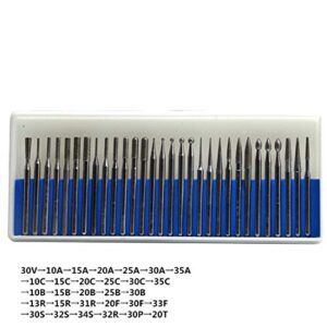 Wokesi 30Pcs,3/32"Shank Diamond Burrs Set Burs File Taper Points Grinding Head Fit Bits Set 150#Grit for Jewelry,Glass,Stone,Ceramic,Gemstones Lapidary (BHS-30 3/32 Inch shank)