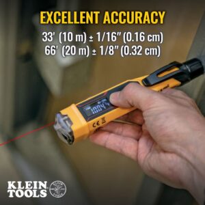 Klein Tools NCVT-6 Non-Contact Volt Tester, 12 - 1000V AC Pen with Integrated Laser Distance Measure, LED and Audible Alarms, Pocket Clip