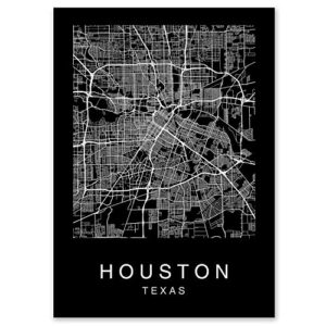 Custom Map Wall Art Print Poster 3 Pieces City Map Street Black & White