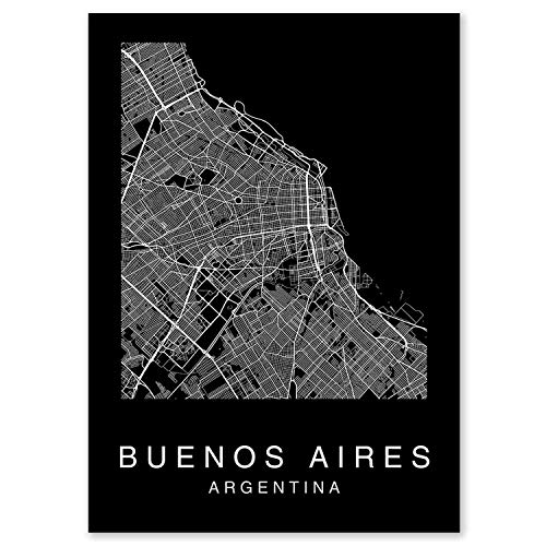 Custom Map Wall Art Print Poster 3 Pieces City Map Street Black & White