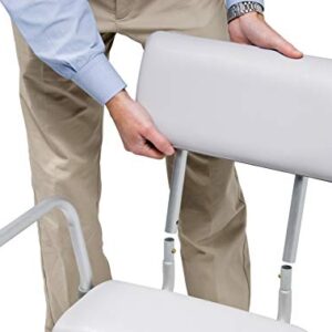 Lumex 3-in-1 Tub Transfer Bench & Shower Chair with Commode - Waterproof Padded Cushions - 7956KD-1