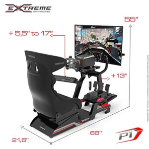 Extreme Sim Racing Wheel Stand Advanced Cockpit P1 Black Edition Racing Simulator For Logitech G29, G920, G923 Thrustmaster Fanatec Simagic - DIRECT DRIVE READY