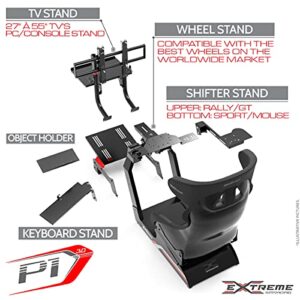 Extreme Sim Racing Wheel Stand Advanced Cockpit P1 Black Edition Racing Simulator For Logitech G29, G920, G923 Thrustmaster Fanatec Simagic - DIRECT DRIVE READY