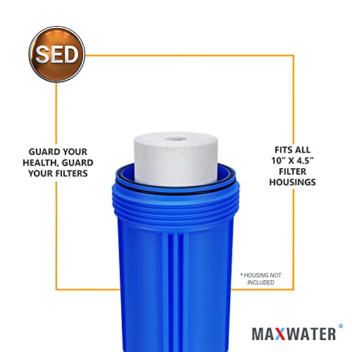 Max Water 5 Micron 10 inch x 4.5 inch Whole House Melt-Blown Polypropylene Sediment Water Filter Replacement Cartridge (Pack of 20)