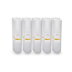 1, 5, or 10 micron variable pack 20" x 4.5" bb whole house melt-blown polypropylene sediment water filters compatible with 20" bb whole house water filter systems (5 micron, 10 count)