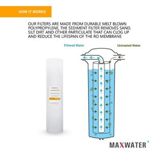 1, 5, or 10 Micron Variable Pack 20" x 4.5" BB Whole House Melt-Blown Polypropylene Sediment Water Filters Compatible with 20" BB Whole House Water Filter Systems (5 Micron, 10 Count)