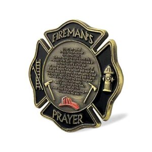 St. Florian Patron Saint of Firefighter Prayer Coin Thin Red Line US Flag Challenge Coin