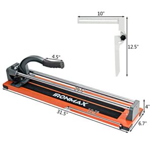 Goplus 24 Inch Tile Cutter, Professional Manual Tile Cutter for Ceramic, Porcelain Tiles, Floor Tile Cutter with Tungsten Carbide Cutting Wheel, Ergonomic Handle, Anti-skid Feet & Removable Scale