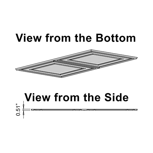 Ceilume 12 pc Stratford Ultra-Thin Feather-Light 2x4 Lay in Ceiling Tiles - for Use in 1" T-Bar Ceiling Grid - Drop Ceiling Tiles (12 Tiles, White)