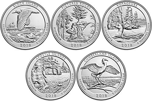 2018 D Complete Set of 5 National Park Quarters Uncirculated