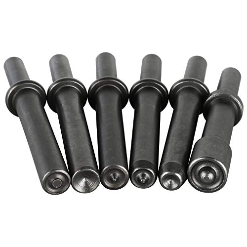 7 Pcs Air Hammer Bits Accessories 0.401 Shank Heavy Duty Smoothing Pneumatic Air Rivet Hammer Chisel High Carbon Steel Bits Extended Length Tools Kit with Spring