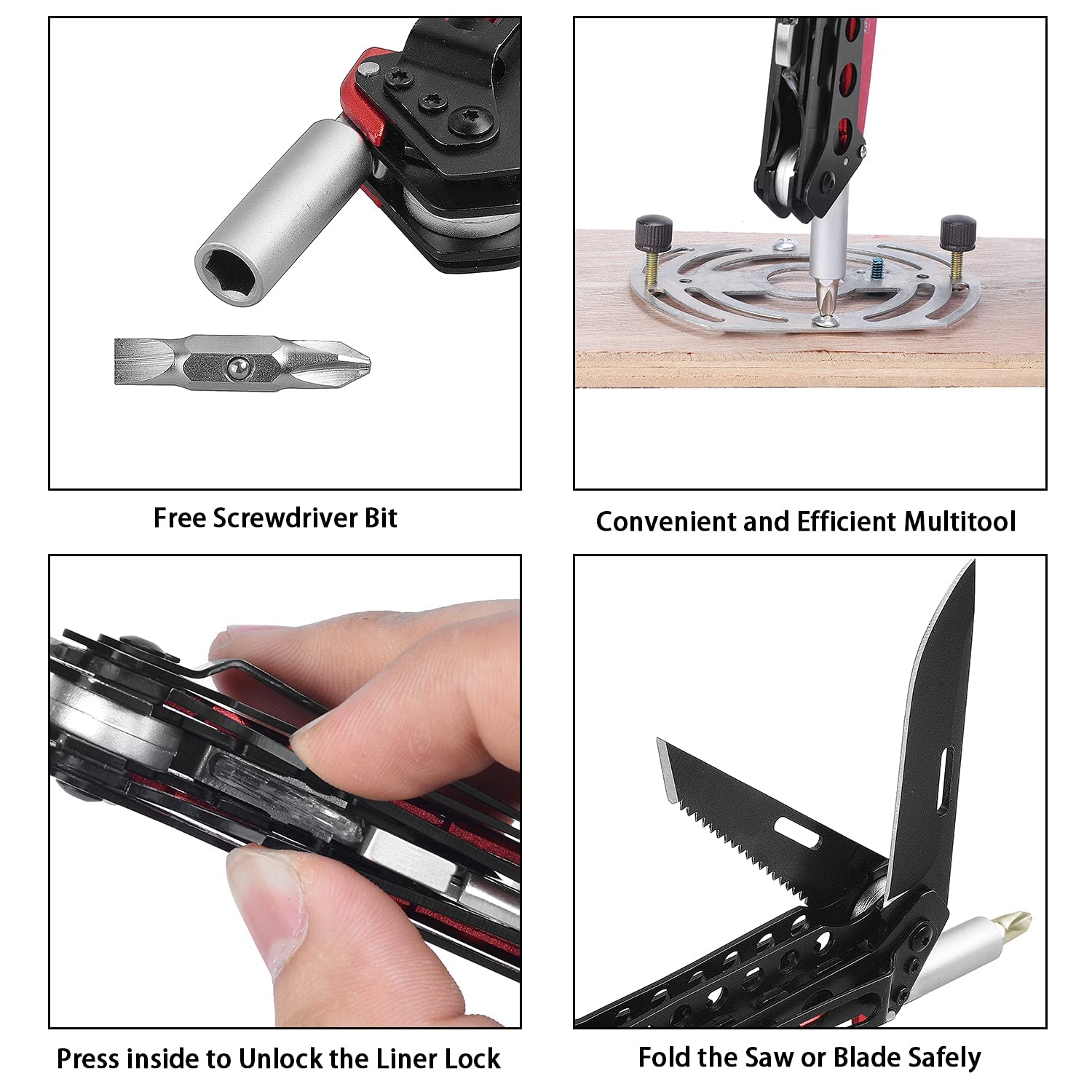 edcfans Folding Pocket Utility Knife Box Cutter with Flat Head and Phillips Screwdriver, Razor Knife with Quick Change Blades Lock Back Design (10 Blades), Stainless Steel